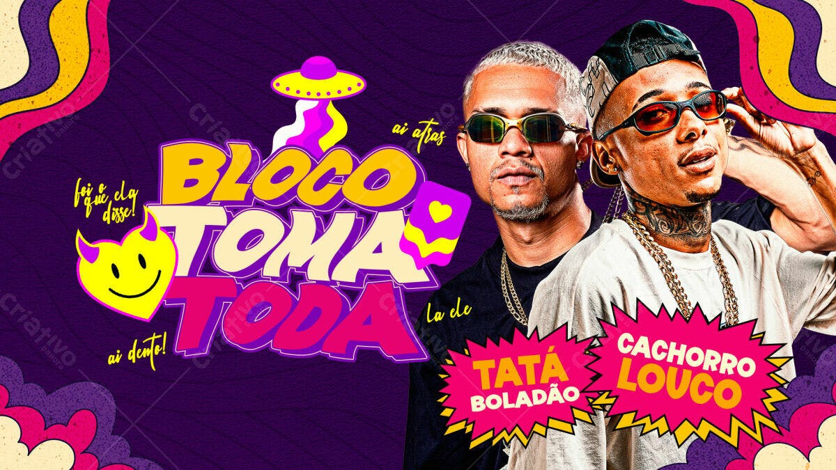 Flyer Bloco Toma Toda PSD Editável