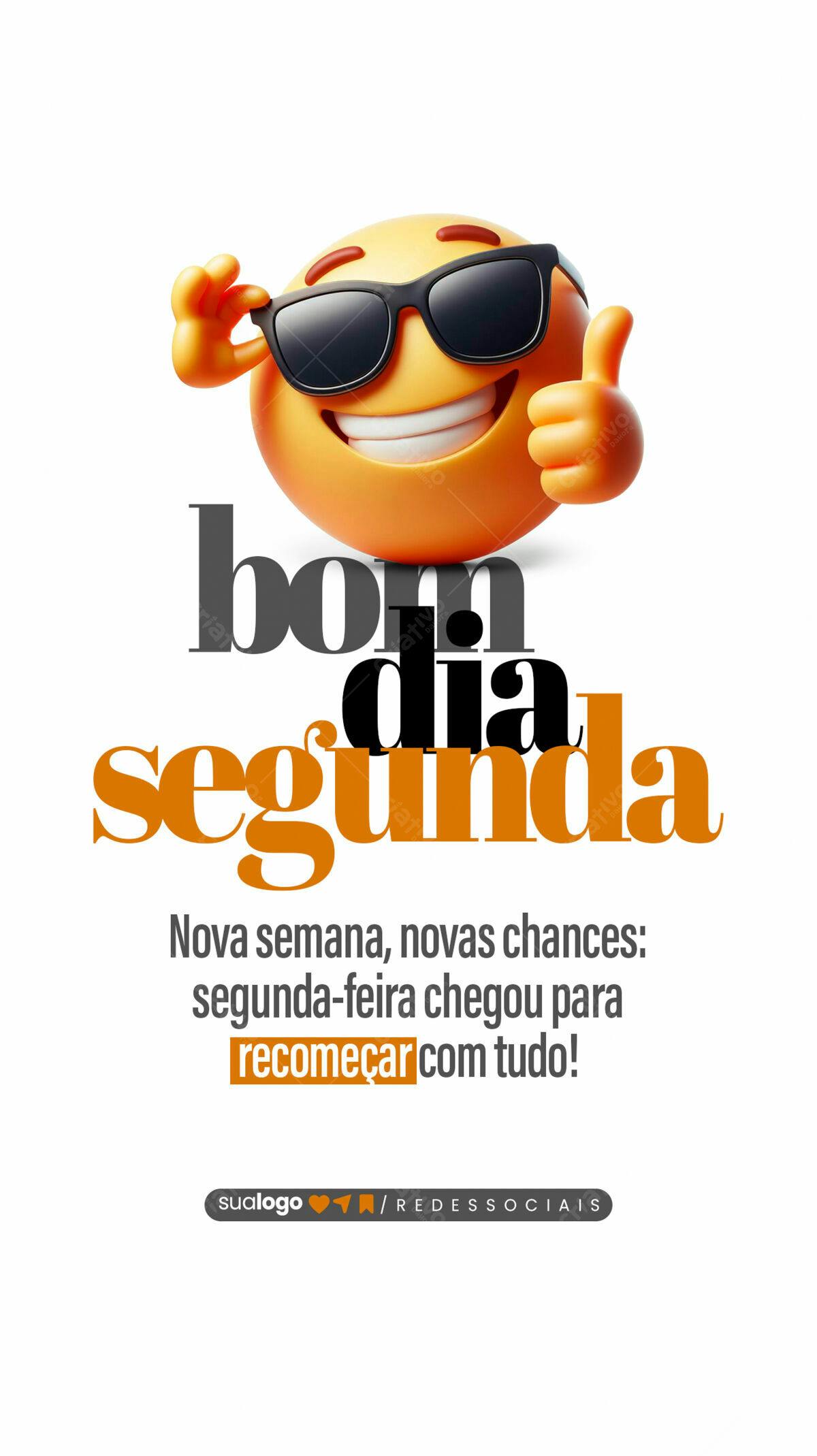 Post para Redes Sociais - Bom Dia Segunda PSD Editável