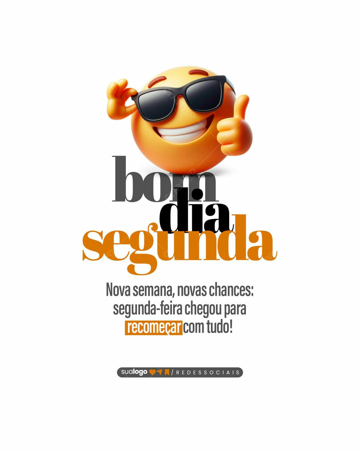 Post para Redes Sociais Segunda-feira PSD Editável