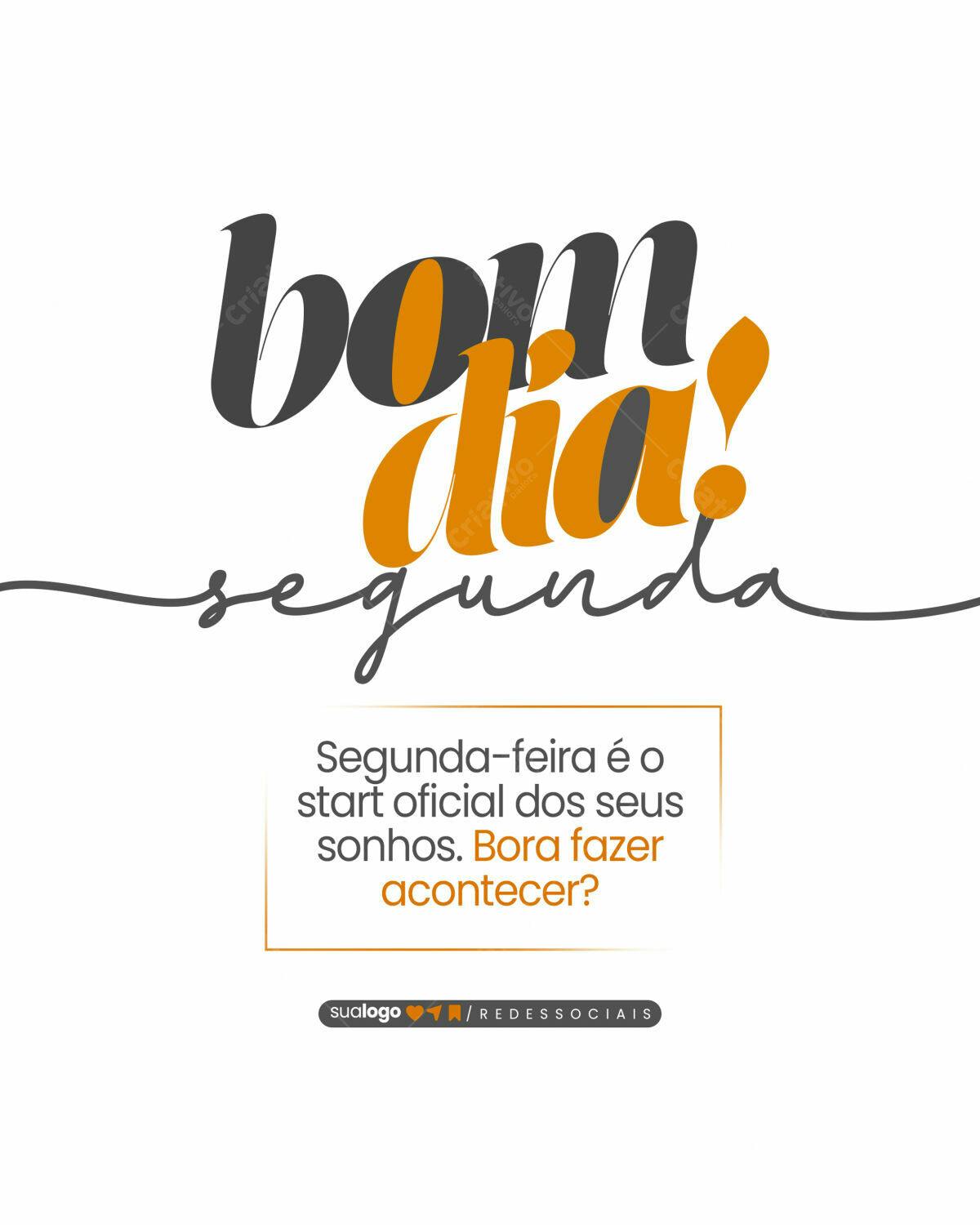 Post para Redes Sociais Bom Dia Segunda PSD Editável