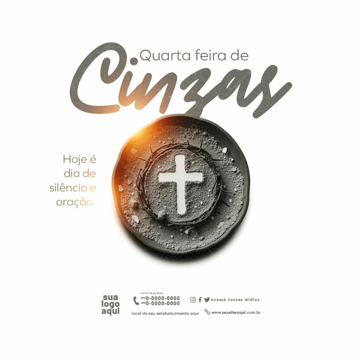 Postagem para Quarta-Feira de Cinzas PSD Editável