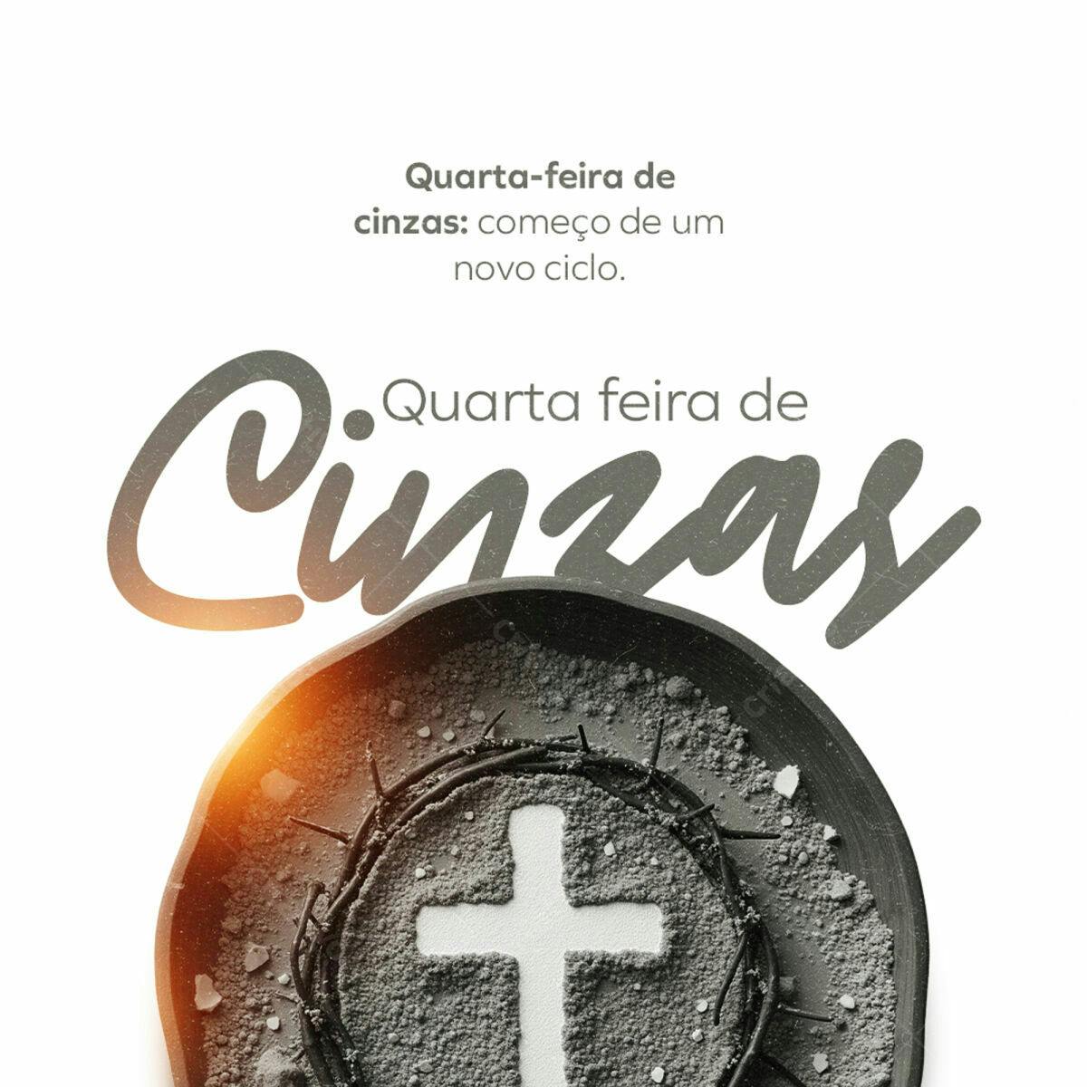 Flyer Quarta-Feira de Cinzas PSD Editável