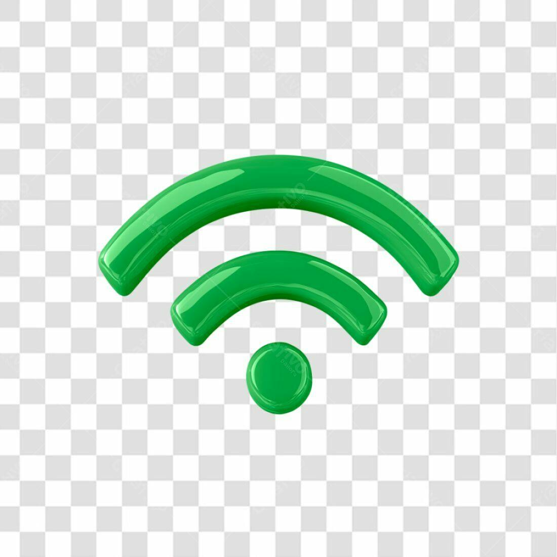 Icone Wifi Verde PNG com fundo transparente