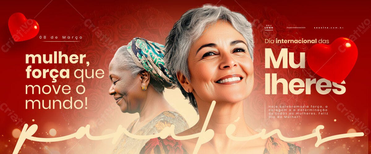 Banner Dia Internacional da Mulher PSD Editável