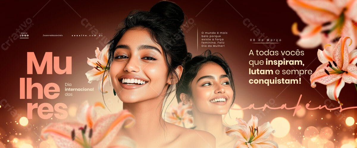Banner Dia Internacional da Mulher PSD Editável