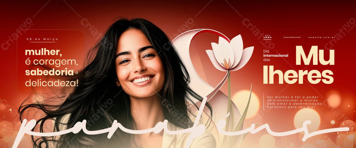 Banner Dia Internacional da Mulher PSD Editável