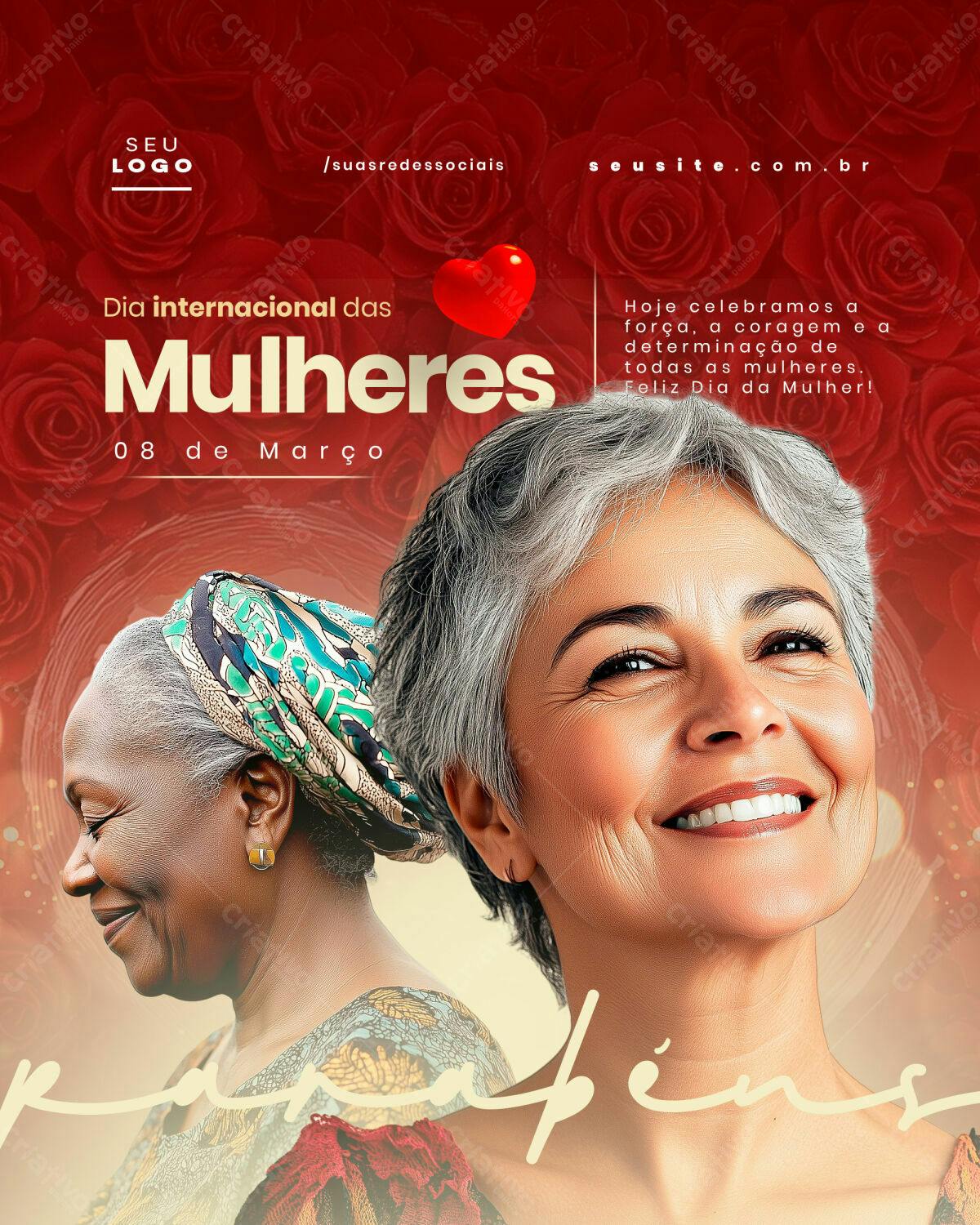 Flyer Dia Internacional da Mulher PSD Editável