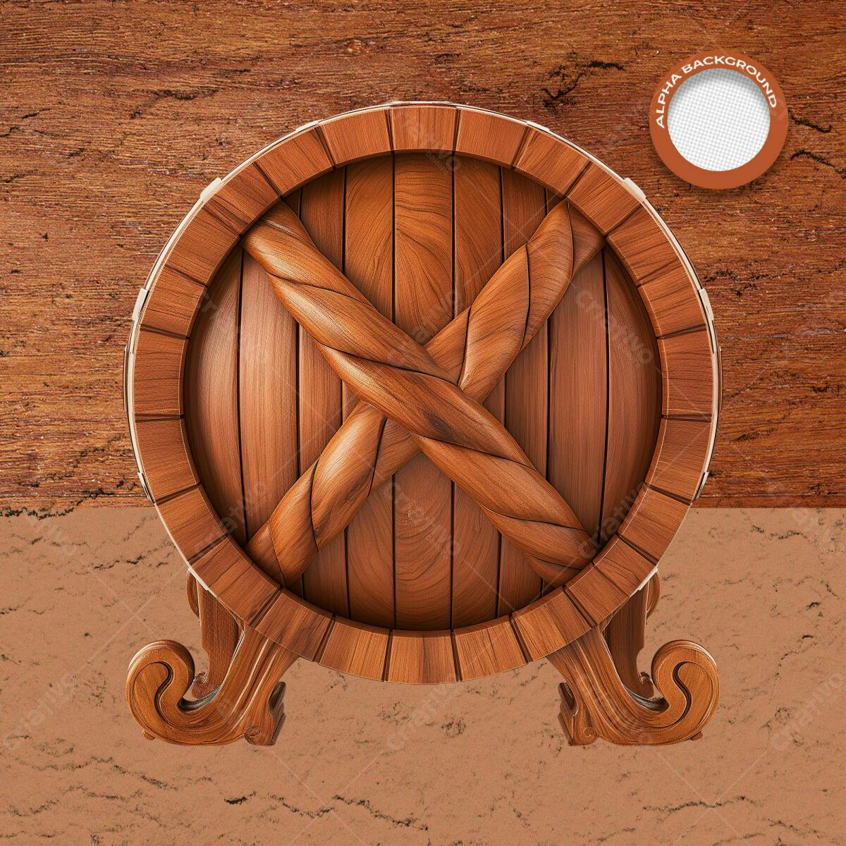 Barril de Madeira para Design de Cervejaria PSD Editável