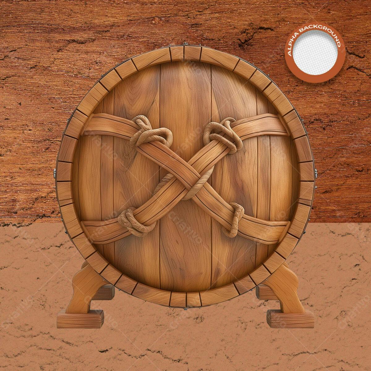 Background Barril de Madeira PSD Editável