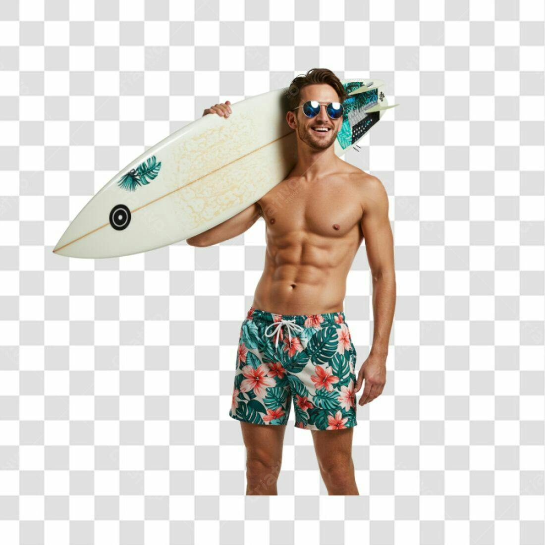 Banner Verão Surfista PNG com fundo transparente