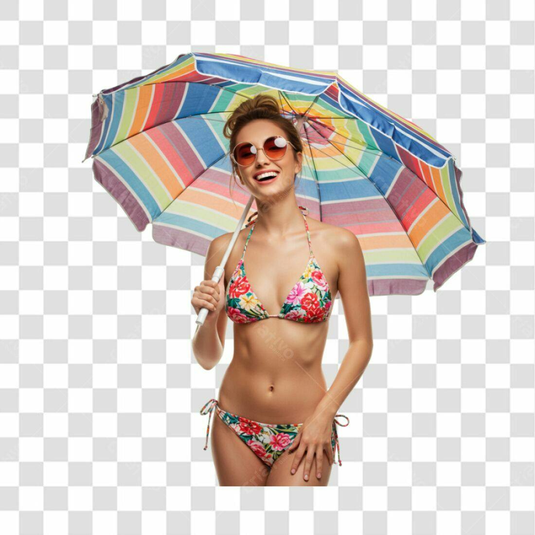 Banner Verão Mulher Biquini PNG com fundo transparente