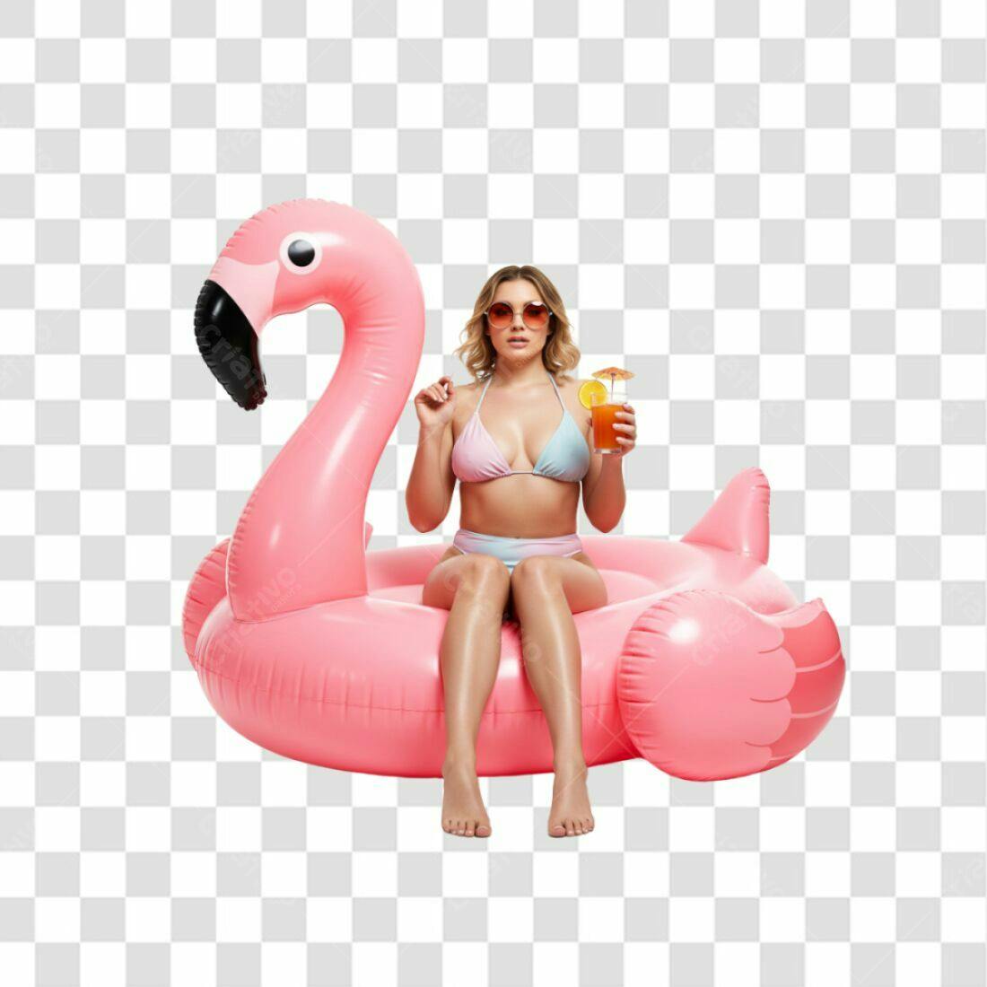 Banner Verão Flamingo Rosa PNG com fundo transparente