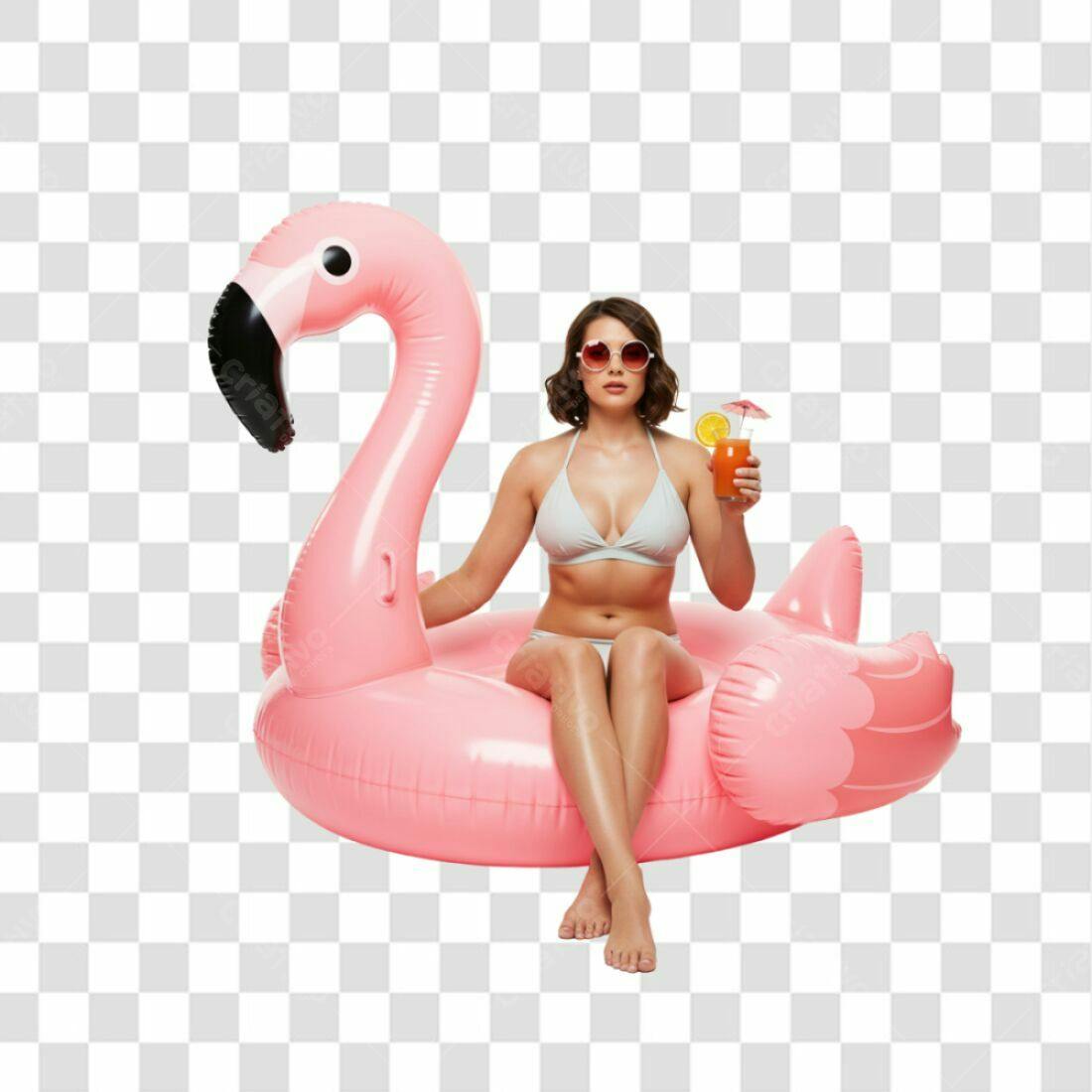 Banner Verão Flamingo Rosa PNG com fundo transparente