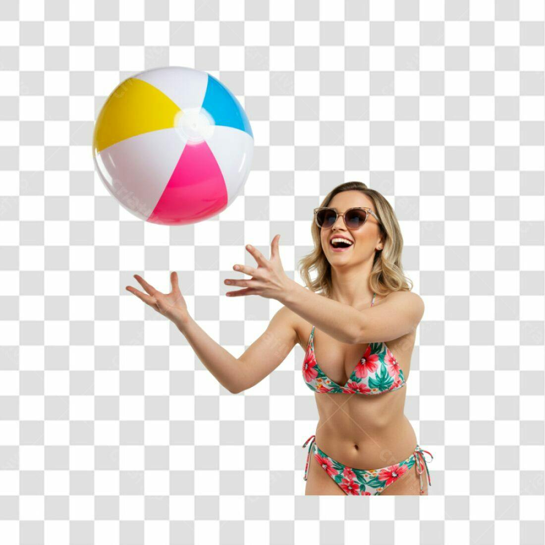 Banner Verão Mulher Biquini PNG com fundo transparente