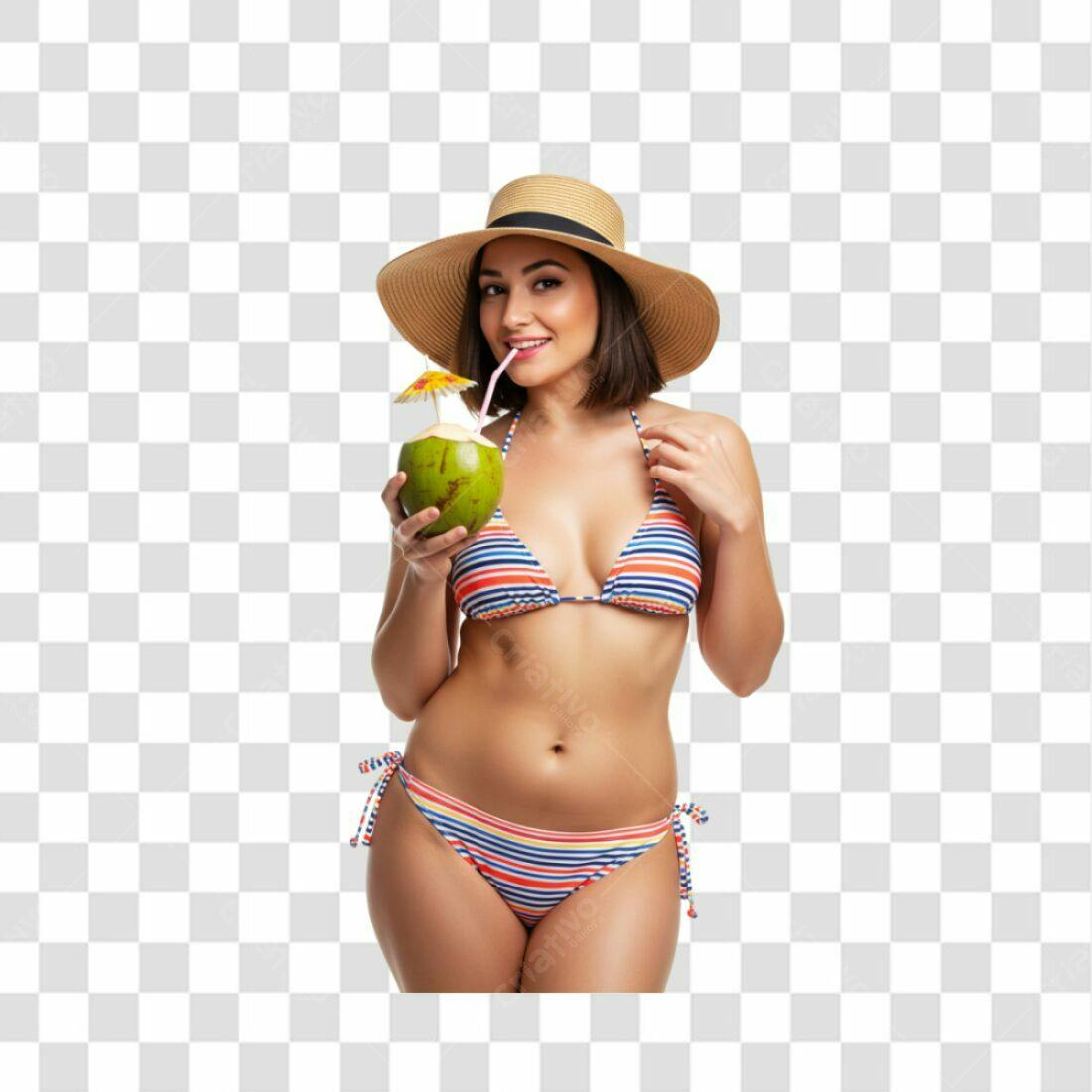 Banner Verão Mulher Biquini PNG com fundo transparente