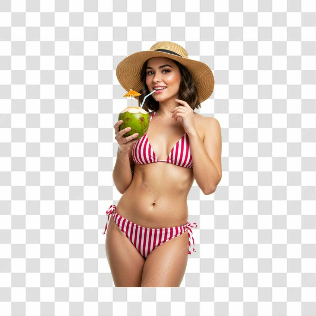 Banner Verão Mulher Biquini PNG com fundo transparente