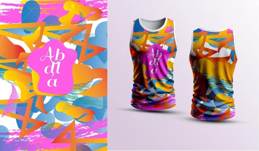 Padrão vetorial abstrato colorido para camiseta