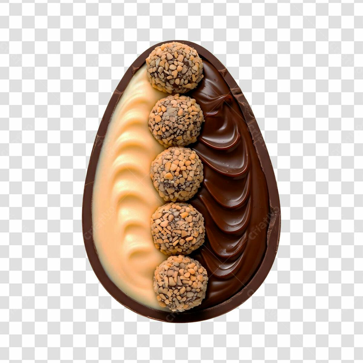Ovo de Páscoa Chocolate PSD Editável