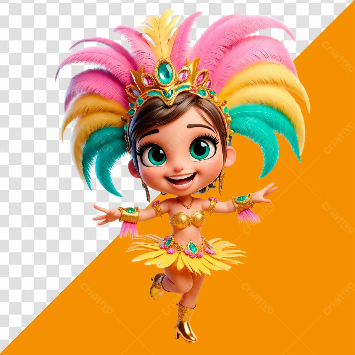 PSD Personagem de Carnaval para Festa PSD Editável