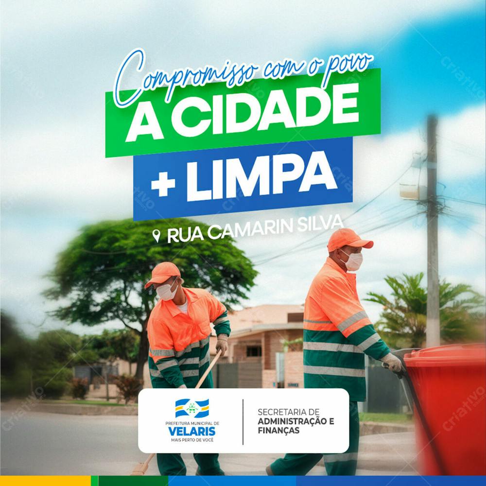 Prefeitura Cidade Limpa Aviso Informe Comunicado Social Media Psd Editável