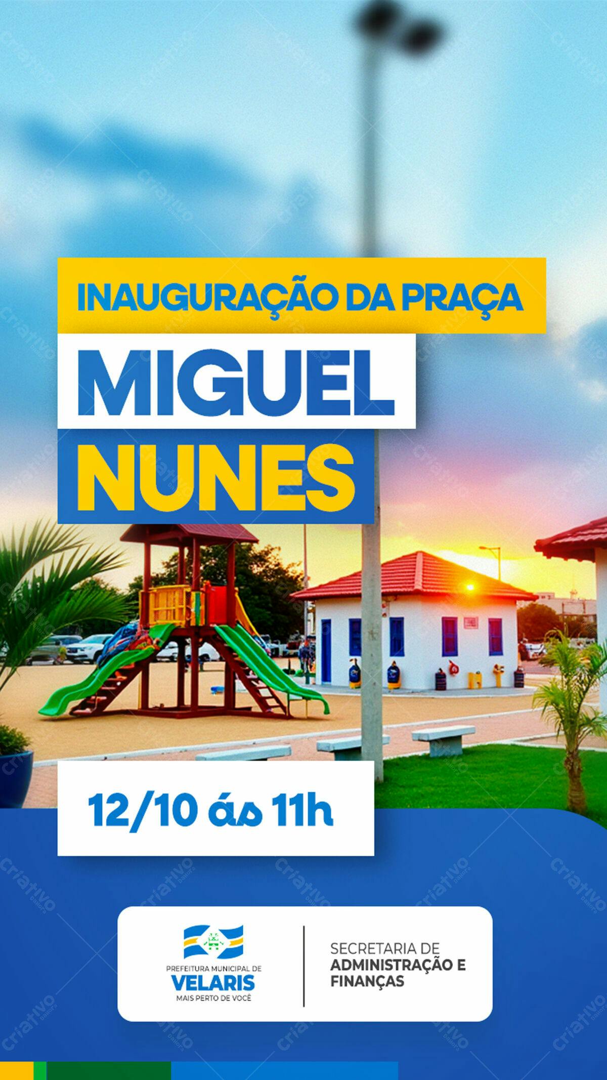 Flyer para Inauguração da Praça Miguel Nunes 12/10 PSD Editável