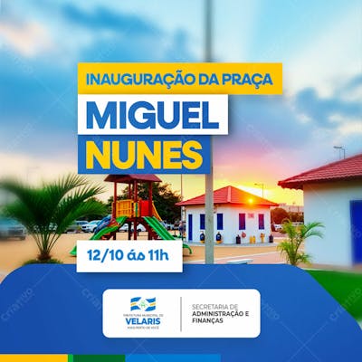 Prefeitura Inauguração Praça Aviso Informe Comunicado Social Media Psd Editável
