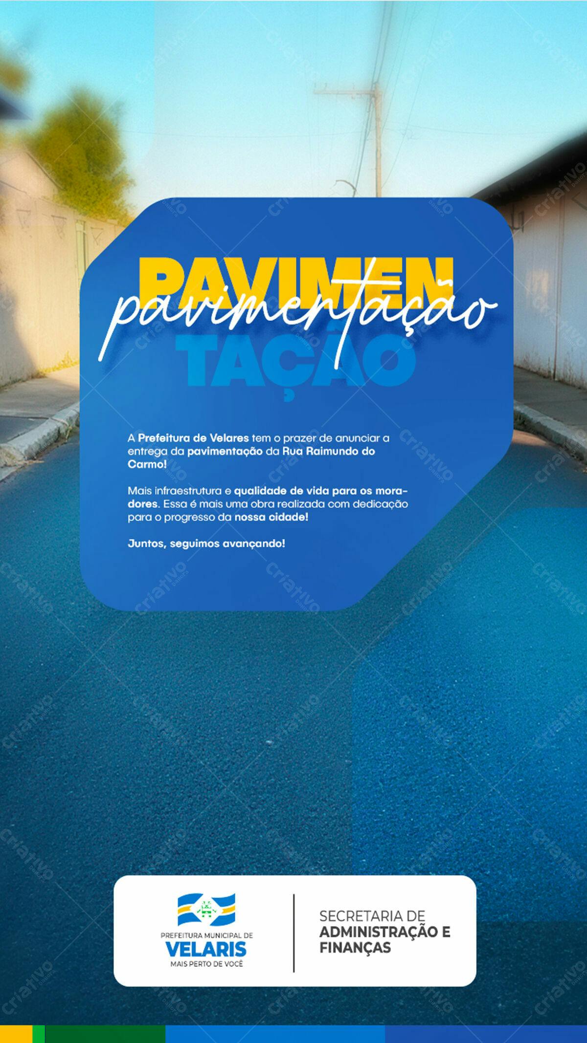 Flyer Pavimentação Rua PSD Editável