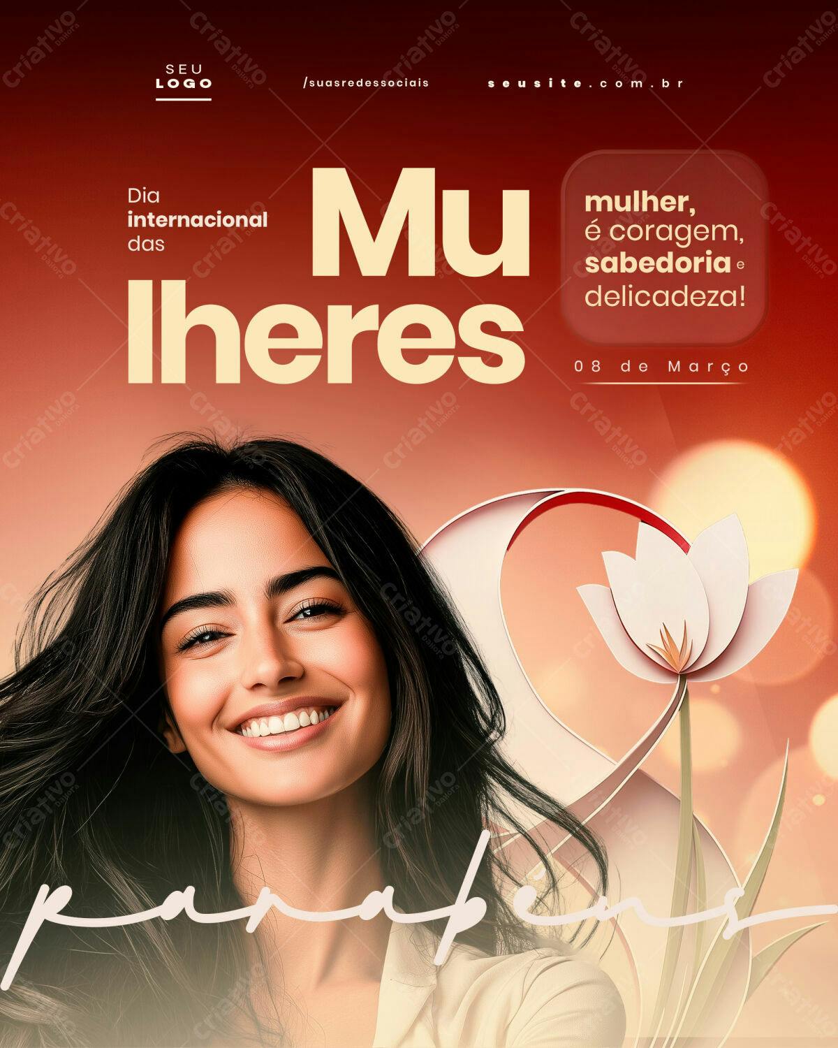 Flyer Dia Internacional da Mulher PSD Editável