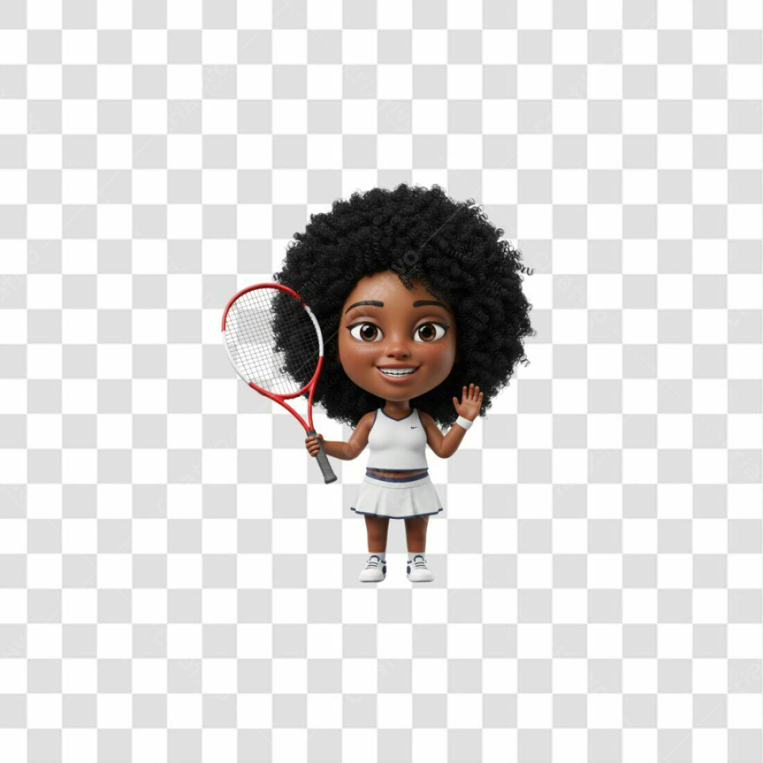 Ilustração PNG com fundo transparente Garota jogadora de tênis