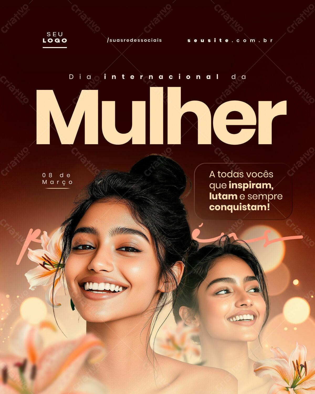 Flyer Dia Internacional da Mulher PSD Editável