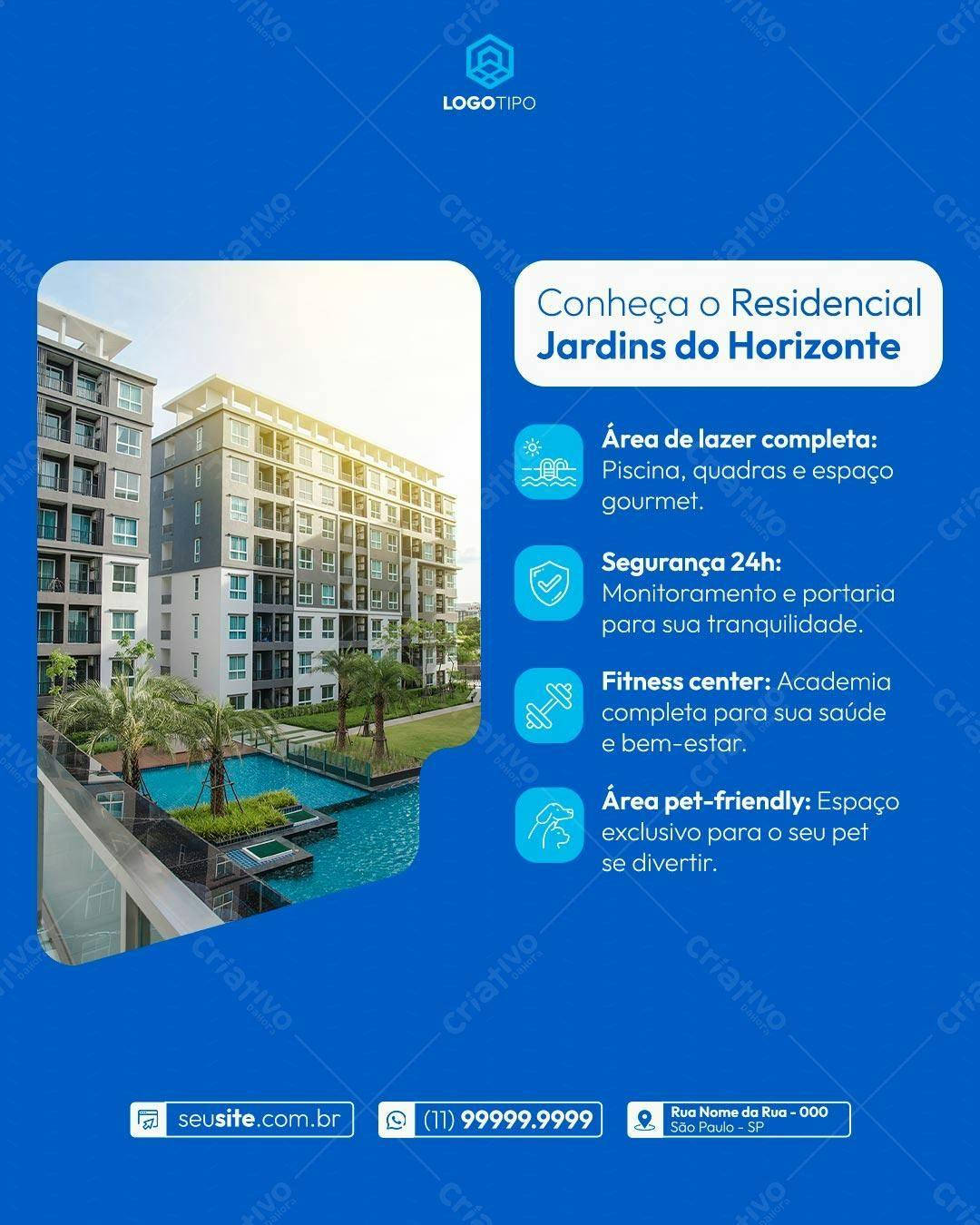 Flyer Imobiliário para Condomínio PSD Editável