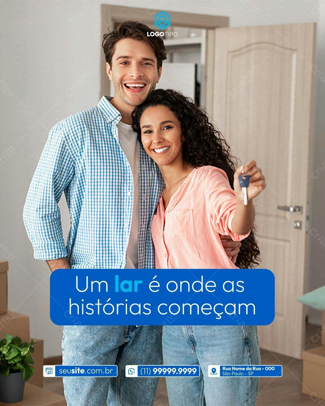 Postagem Imóveis Casa Nova PSD Editável