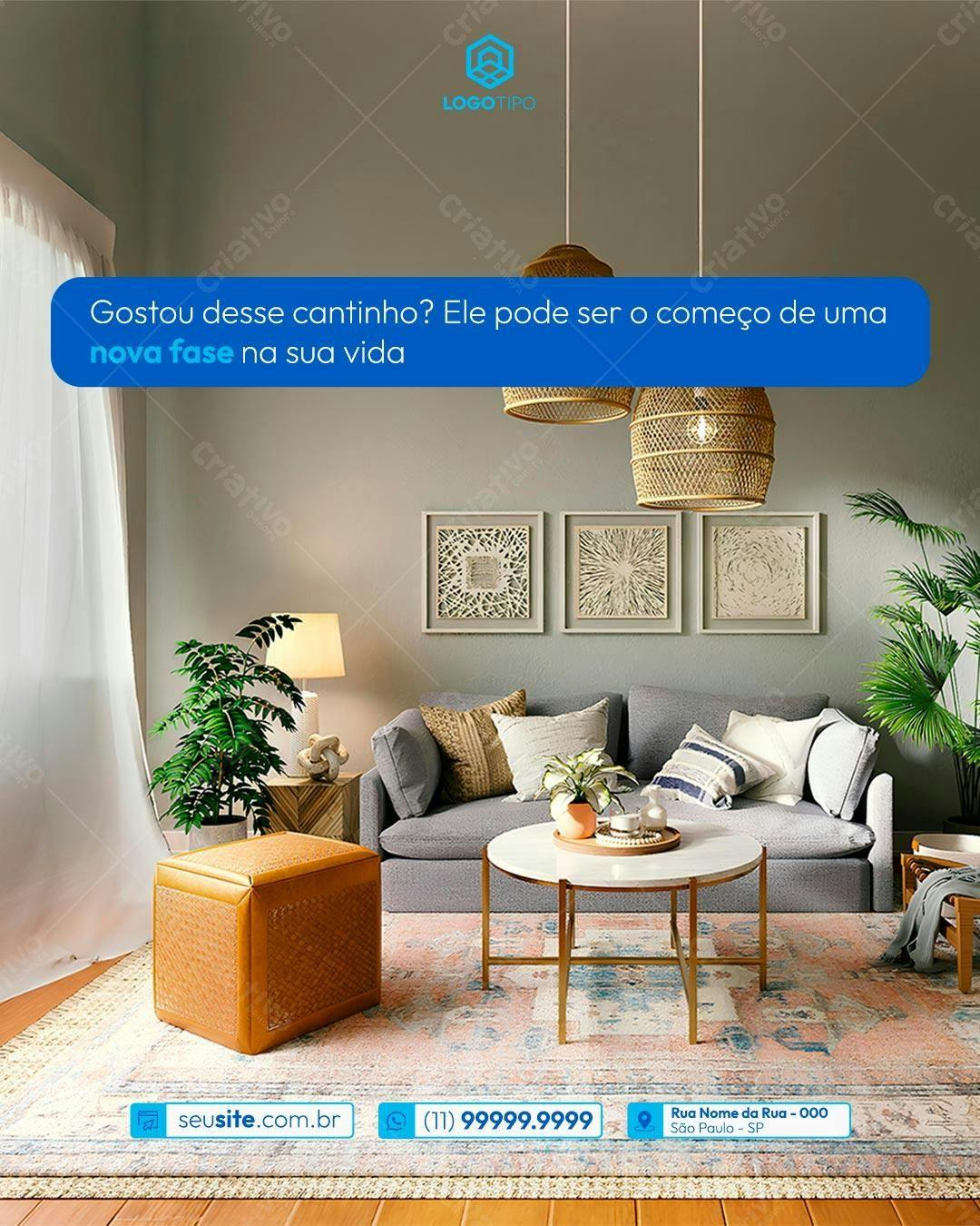 PSD para Design de Interiores Moderno e Aconchegante PSD Editável