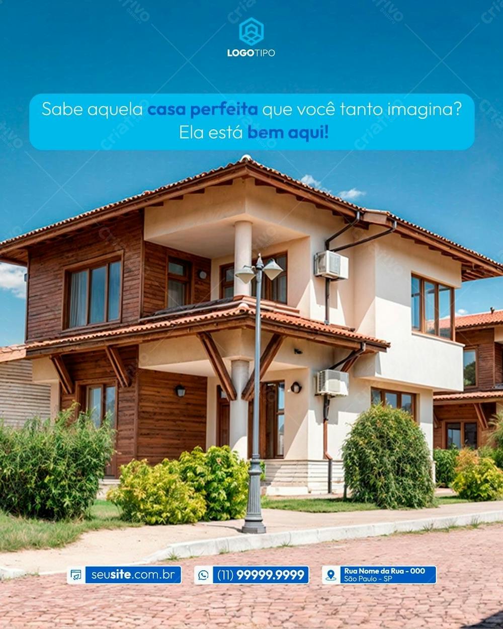 Imobiliária Imóveis Imóvel Social Media Post Design Feed Psd