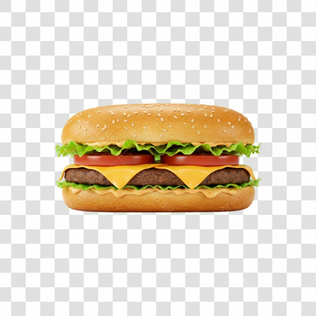 PNG Mockup Hambúrguer Duplo com fundo transparente