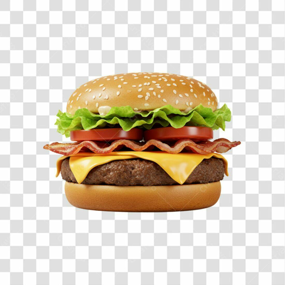 Banner de hambúrguer PNG com fundo transparente