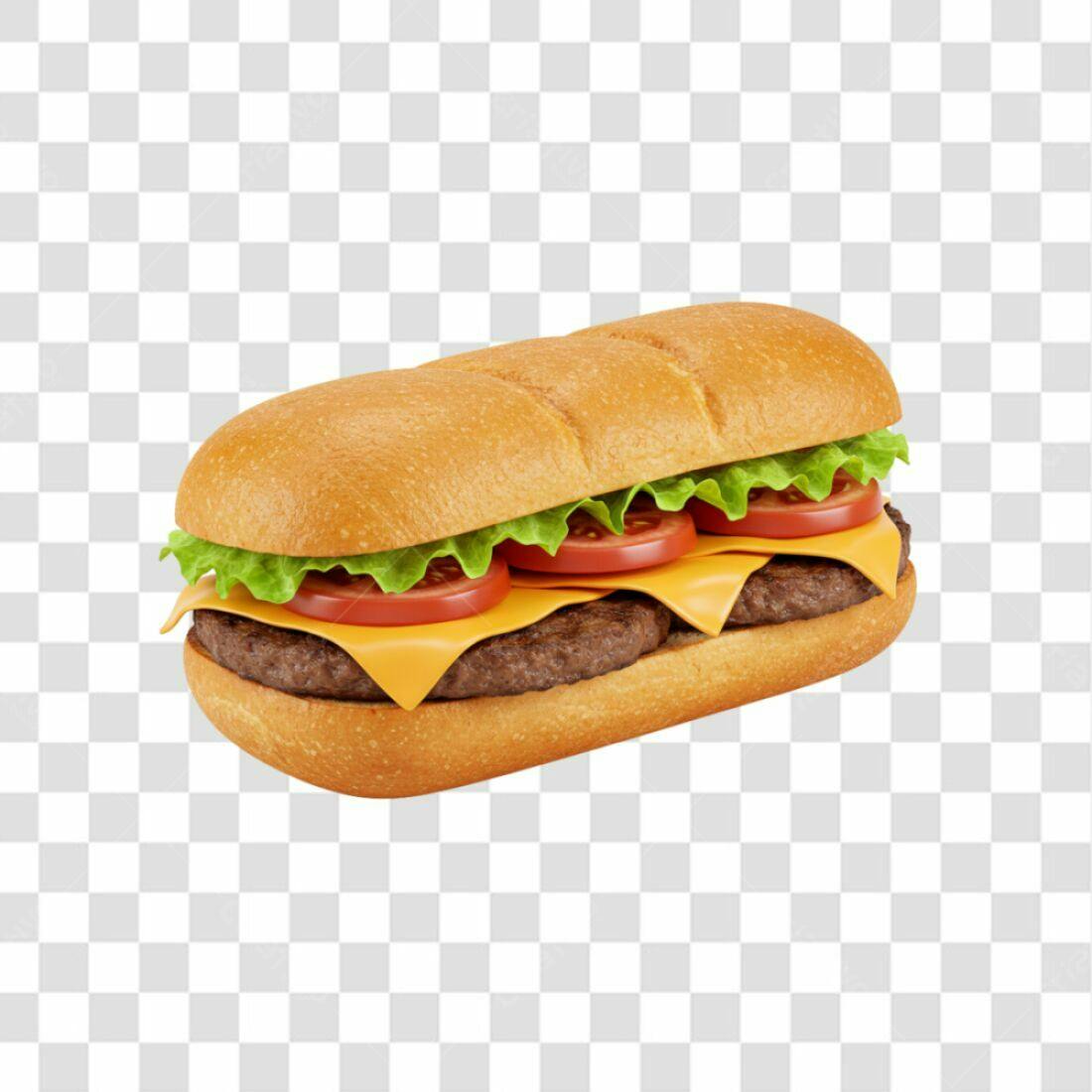 Banner Hambúrguer PNG com fundo transparente