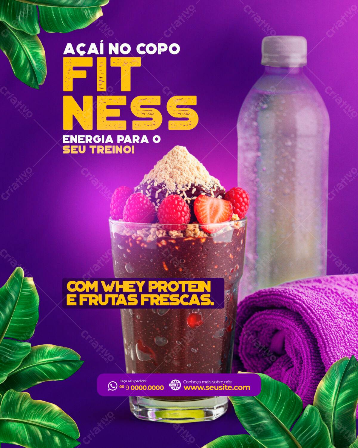 PSD Açaí Fitness para Treino Editável