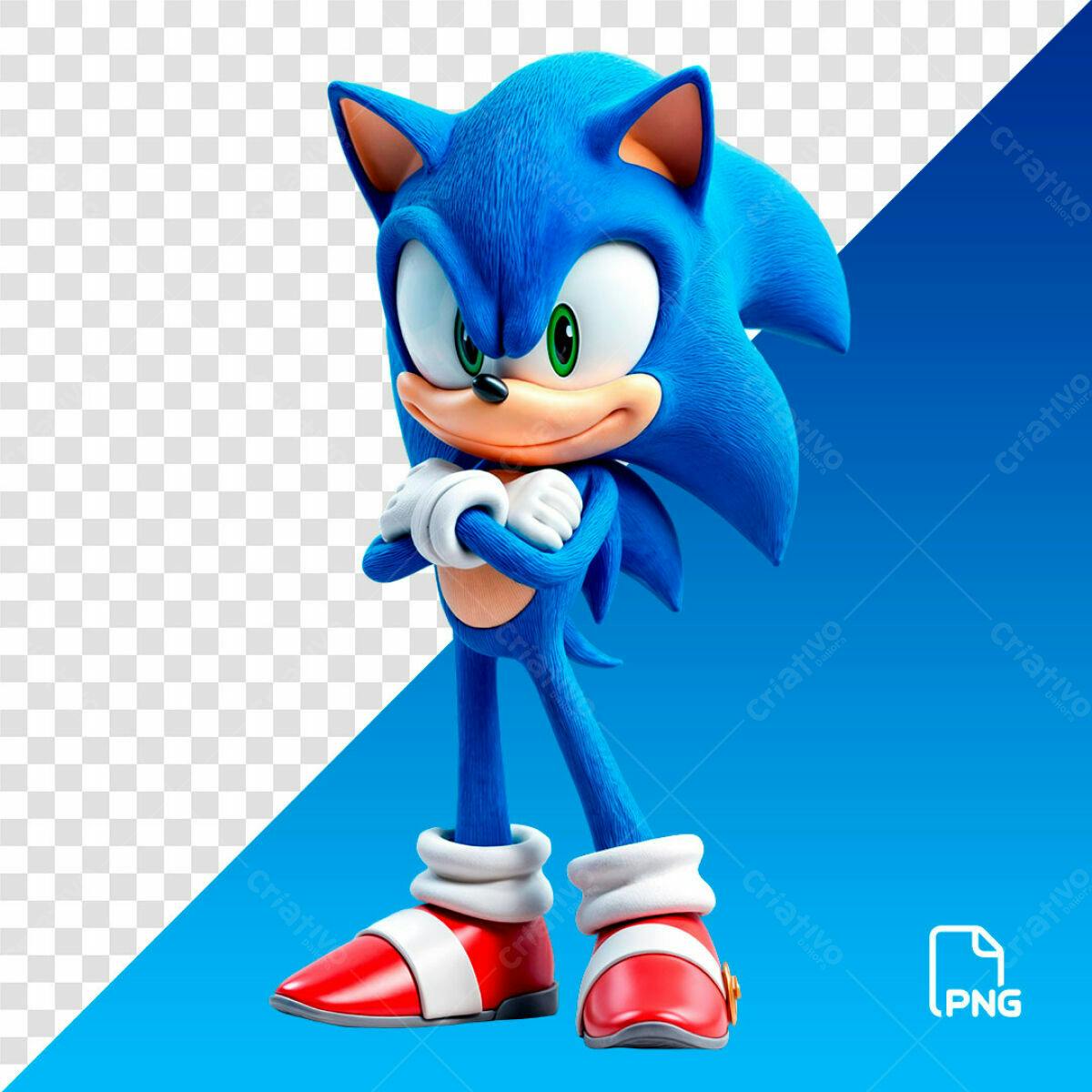 Personagem Sonic PSD para Festas Infantis Editável