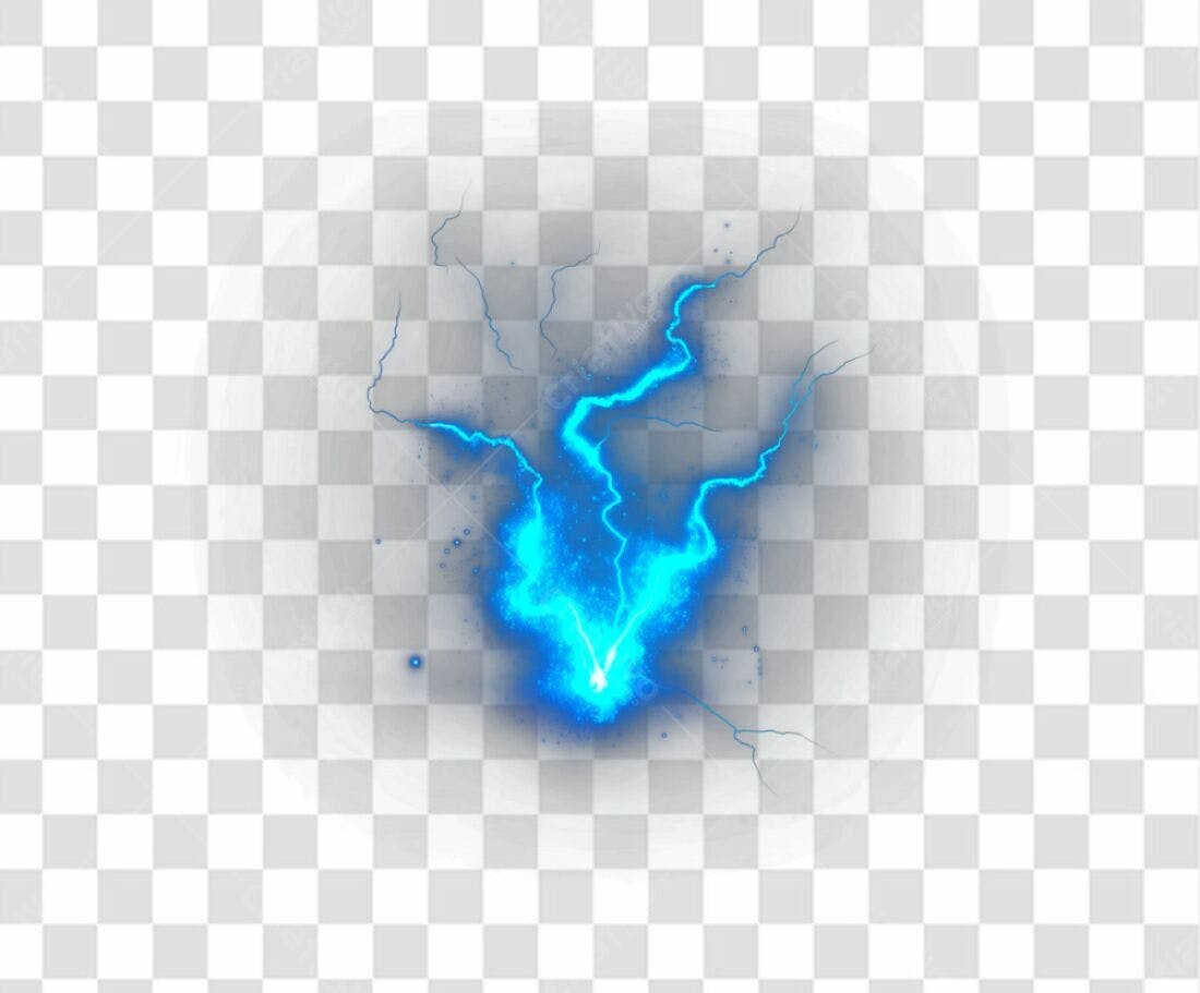 Elemento PNG Raios Azuis com fundo transparente