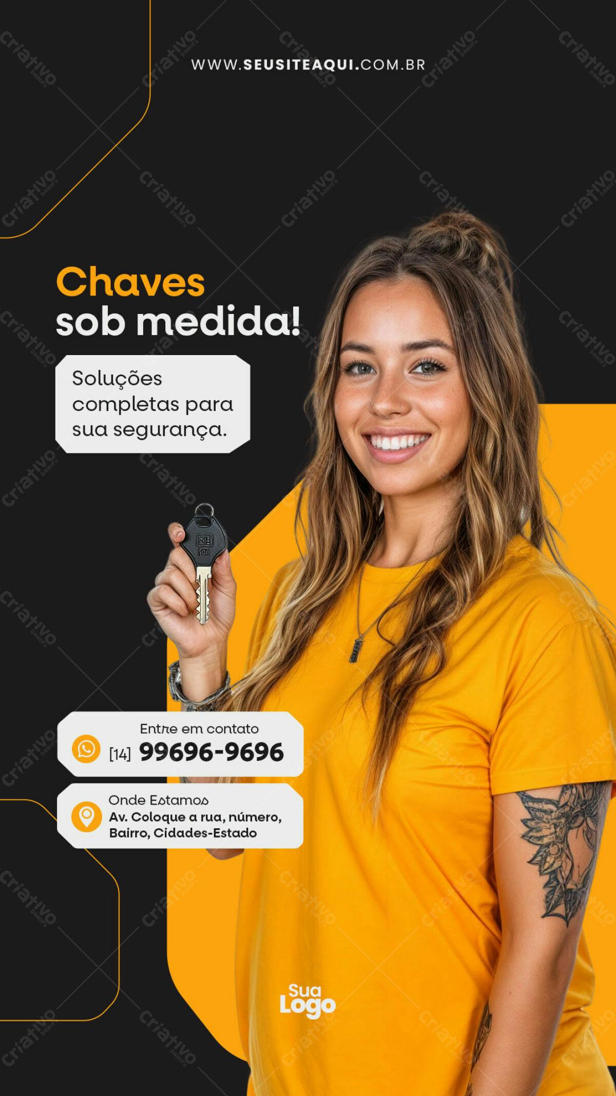 Flyer para Segurança Residencial PSD Editável