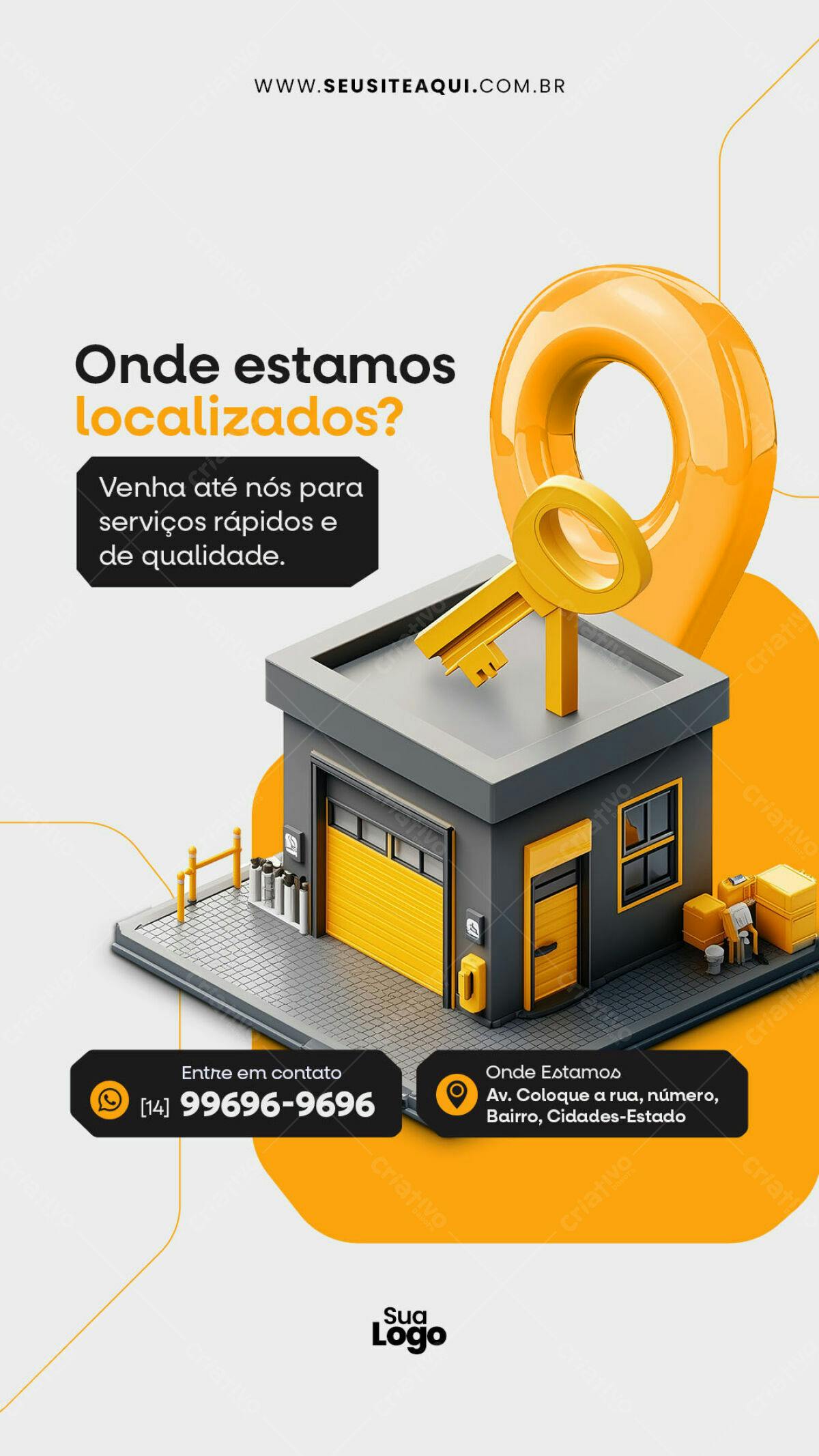 Flyer Localização Empresa PSD Editável