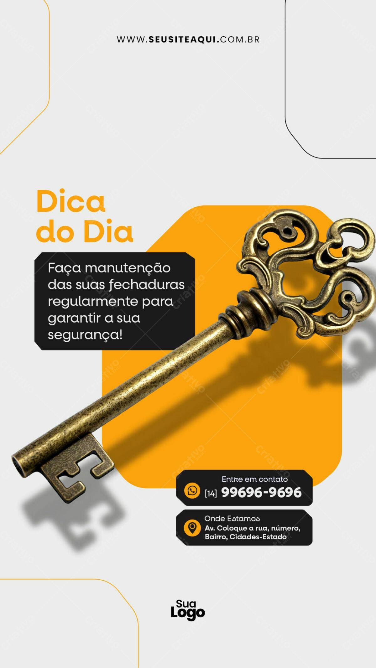 Postagem Instagram Dicas de Segurança PSD Editável