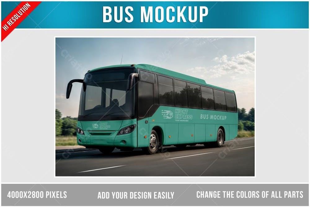 Ônibus Psd Editável Mockup