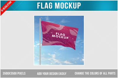 Bandeira Psd Editável Mockup