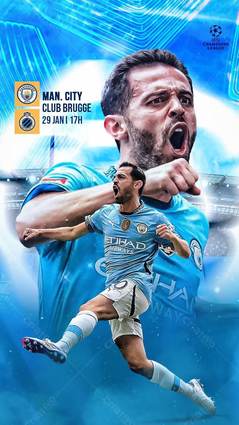 Flyer de Futebol Champions League PSD Editável