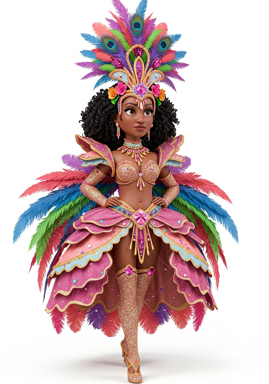 Musa do Carnaval Rosa e Dourado