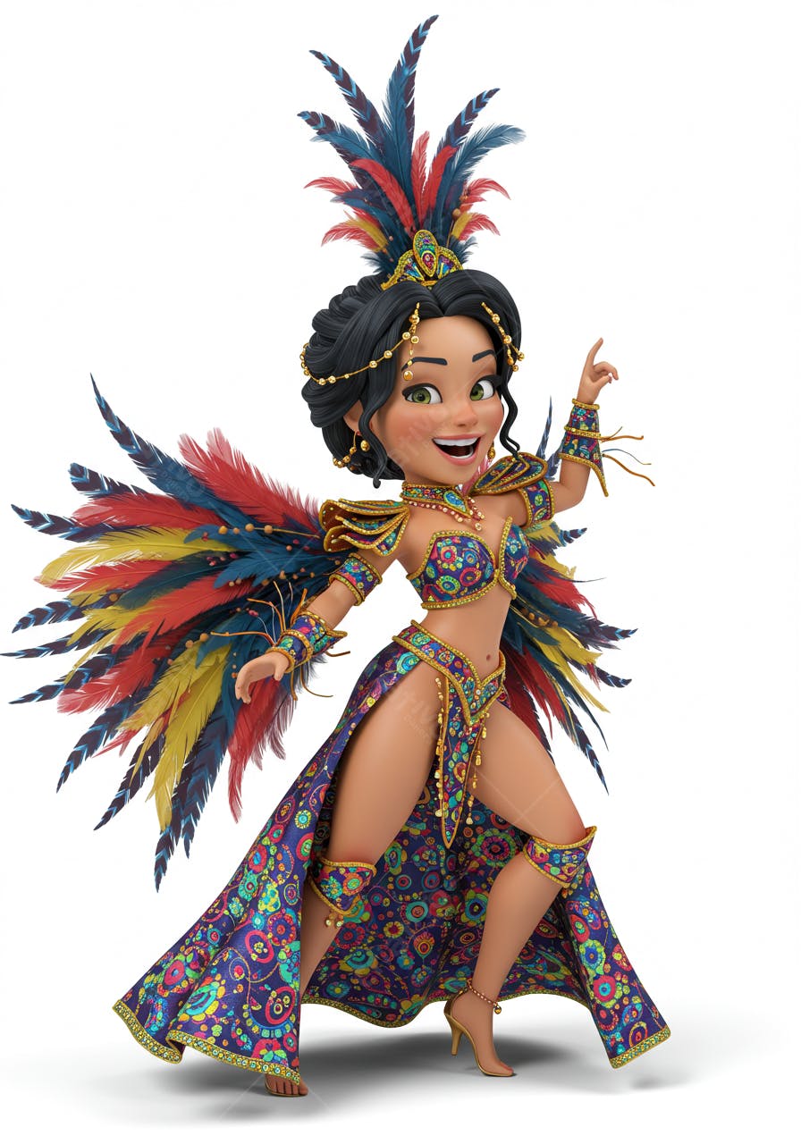 Bailarina de Carnaval fantasia colorida