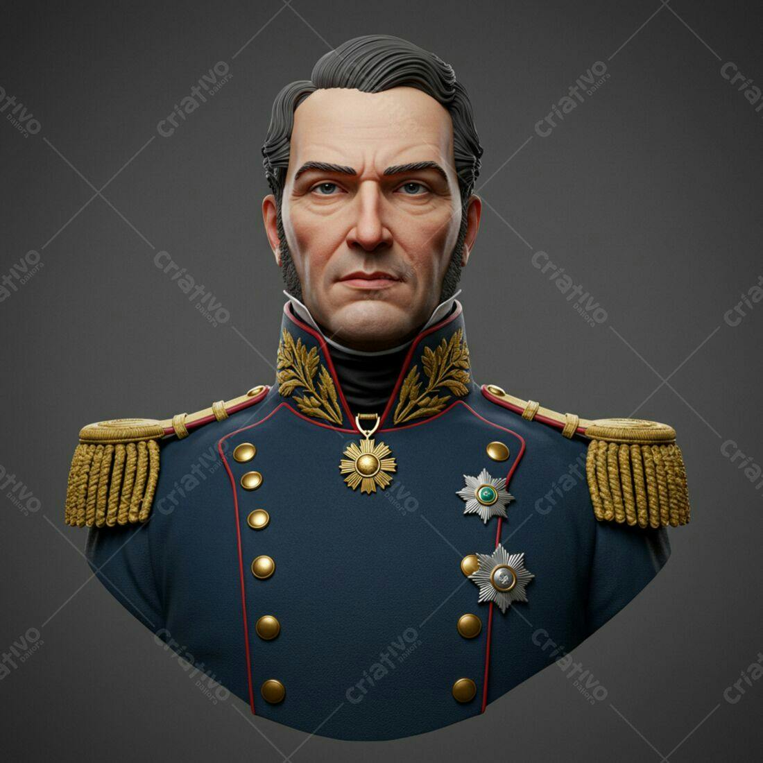 Retrato digital de oficial militar