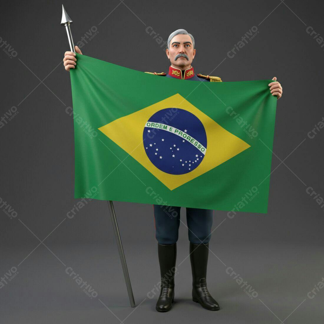 Soldado com bandeira do Brasil